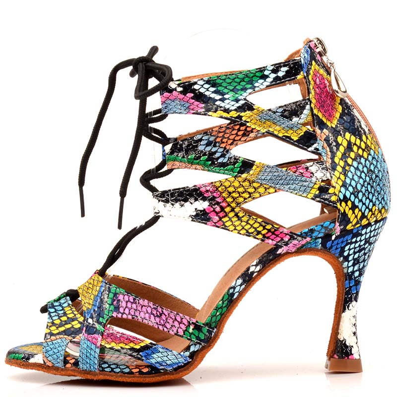 Women Dance Shoes Salsa Tango High Heel Adjustable Latin Shoes For Girls Ladies