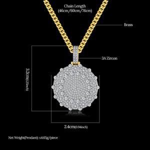 JINSE Vàng Dubai Trang Sức Mới Thiết Kế Dây Chuyền Vàng Mặt Dây Chuyền Tiny Cubic Zirconia Vòng Cổ Mặt Dây Chuyền Cho Nam Giới - Product Image 6