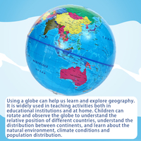 Décoration de la maison cadeau pour enfants article promotionnel globe terrestre carte du monde avec support géographie jouet éducatif 14.16cm