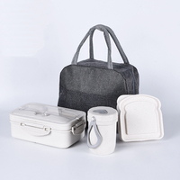 Boîtes à bento en plastique de qualité alimentaire, écologiques, chauffables, fabriquées en usine, 3 compartiments, sans BPA, pour adultes et enfants