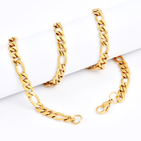 Cadena de eslabones de acero inoxidable para hombre, Collar personalizado, resistente al agua, grosor medio, chapado en oro, 304, 316