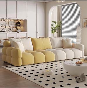 Juego de Sofás de Terciopelo con Diseño de Bloques de Color y Tapicería Suave, Diseño de Fila Recta para Salas de Estar y <span class=keywords><strong>Apartamentos</strong></span> Pequeños - Product Image 2