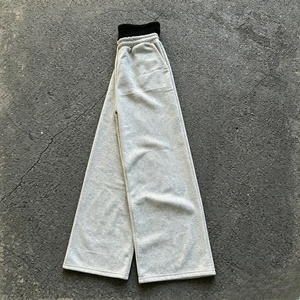 กางเกงวอร์มผ้าฝ้ายสีเทาสำหรับผู้ชาย ทรงลำลอง เอวยางยืด ขากว้าง - Product Image 2