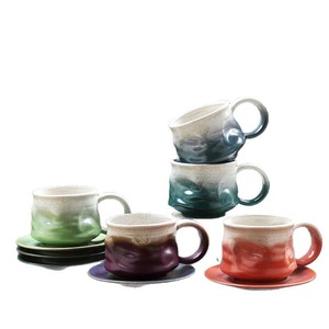Creative <b>Coffee</b> Cup and Saucer <b>Set</b> Retro Kiln Transformation <b>Mugs</b> Afternoon Tea Latte <b>Coffee</b> Cups Household 240ml Cups - Product Image 6