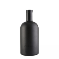 Échantillons gratuits Bouteille en verre de liqueur verte haute brillance Rhum Whisky Vodka 50ml 100ml 200ml 375ml 500ml 750ml 1000ml avec boîte d'emballage