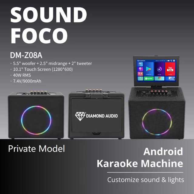New Style 5.5'' Woofer 2-Way WiFi Mobile Portable Karaoke Entertainment System Android Karaoke Machine with 10.1 HD Touch Screen