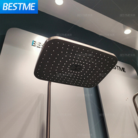 Robinet de douche moderne en laiton avec affichage numérique LED et touches de piano, jets de massage à effet pluie pour hôtels, ensemble unique