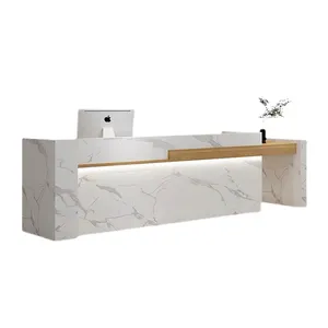 Moderna vernice minimalista marmo metallo placcato oro reception reception bar salone di bellezza reception reception