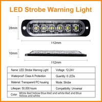 Barre lumineuse d'avertissement LED RVB haute puissance 6SMD KaiDengZhe pour véhicule, camion, remorque, balise latérale, lampe stroboscopique de calandre, lampe de secours
