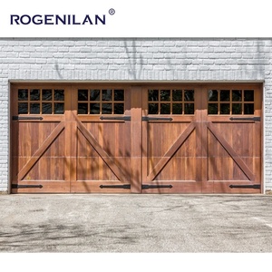Portes <span class=keywords><strong>de</strong></span> <span class=keywords><strong>garage</strong></span> coulissantes en aluminium à l'aspect bois <span class=keywords><strong>de</strong></span> noyer noir, écoénergétiques, 9x8, avec fenêtres doubles en verre sur le dessus - Product Image 4