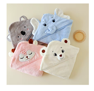 Toalla de Baño para Bebé con Capucha, de Microfibra Suave, de Lujo, con Logotipo Personalizado, Transpirable, de Secado Rápido, con Diseño de Dibujos Animados, a Prueba de Niños - Product Image 1