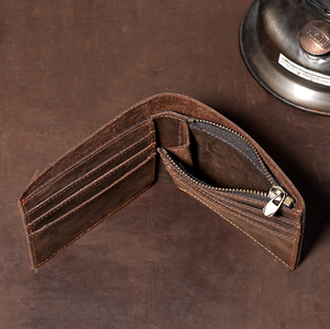 Men's Vintage Casual Leather Bifold Vertical <b>Wallet</b> Extra Large Capacity <b>Card</b> <b>Holder</b> <b>Wallet</b> with Zipper Purse - Product Image 3