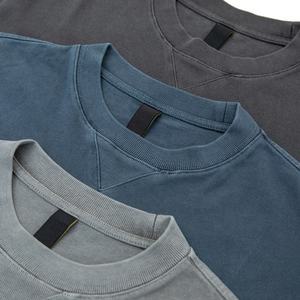T-shirt épais en coton 100% pour hommes, lavé à la pierre avec tissu en jersey imprimé de logo personnalisé, vente en gros - Product Image 5