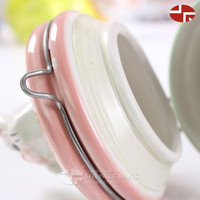 En céramique de pâques avec peinture dolomite cookie pot à biscuits bonbons dessert bidon