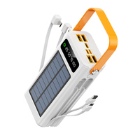 Power Bank Tenaga Surya OEM 50000mAh 22.5W Pengisian Cepat Kabel Terintegrasi & Layar LED Portabel untuk Penggunaan Luar Ruangan Input Tipe-C