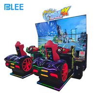 Simulateur de course à pièces BLEE, quatre écrans de 55 pouces, jeu de course d'arcade pour deux joueurs, machines de jeu pour parc d'attractions