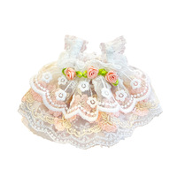 En stock : Robe en dentelle à motif rose, jupe à bretelles, tenue de princesse, accessoire pour poupées en coton, plusieurs styles, prix variés