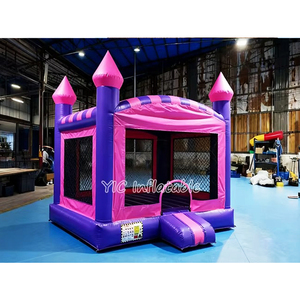 <span class=keywords><strong>Château</strong></span> gonflable commercial d'extérieur professionnel rose pour la vente – Station de saut pour fêtes - Product Image 1