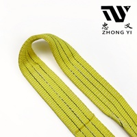 Sangle de levage en polyester de qualité supérieure 3t, jaune, à double œillet, certifiée CE, facteur de sécurité 6:1, 2m, pour charges lourdes