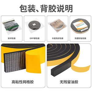 Bande d'étanchéité en mousse EPDM sur mesure, épaisseur 2 mm, autocollante, pour emballage et joint d'étanchéité - Product Image 2