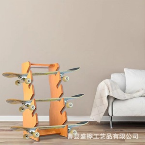 Étagère de rangement pour skateboard en bois, étagère multi-niveaux pour enfants, présentoir sur pied pour salon, organisateur de jouets pour enfants - Product Image 3