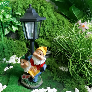 Juego de Decoración de Lámpara de Hombro de <span class=keywords><strong>Enano</strong></span> de Resina - Diseño de Animales Pintados a Mano - con Luz Iluminadora - Para Patio/Escritorio - <span class=keywords><strong>Cuento</strong></span> de Hadas - Product Image 3