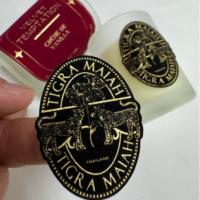 Autocollant Personnalisé pour Étiquettes de Bouteilles de Vin de Luxe en Papier Texturé, Flocage Velours de Luxe, avec Logo de Marque Personnalisable, Autocollant pour Étiquette de Parfum