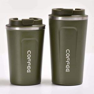 Simple 304 Stainless Steel Coffee Mug Portable Car <b>Thermos</b> Business Office Gift Dual-Drink Mug - Product Image 3