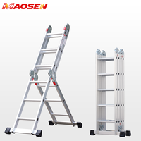 Échelle à marches en aluminium multifonctionnelle réglable industrielle de 10 m de hauteur pour les escaliers, les marches, portable