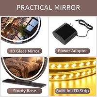 Nouvelle Arrivée Miroir de Maquillage LED Rond Hollywood Rotatif à 360 Degrés pour Coiffeuse