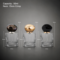 Flacon de parfum en verre transparent de luxe de 50 ml avec boîte cadeau et sac, emballage de parfum personnalisé avec logo privé