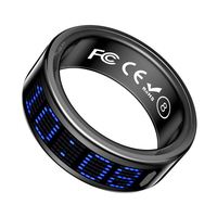 Neuester Edelstahl Smart Ring mit Display, Herzfrequenz-, Blutsauerstoff-, Foto-, Schlaf-, Schritt-, Bewegungs- und Tiefenmesser, wasserdicht