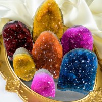 Vente en gros de haute qualité améthyste géode citrine géode grappes cristal artisanat pour décor de méditation