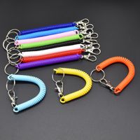 Porte-clés élastique multicolore en spirale avec cordon en plastique, EVA et alliage de zinc, cordon en TPU