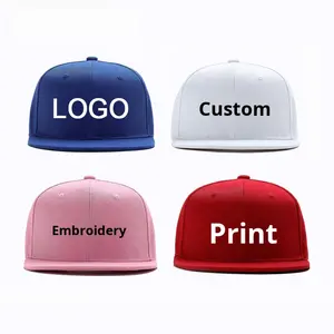 Gorras Snapback Unisex de 6 Paneles con Logotipo Bordado Personalizado ip-Hop, 100% Algodón, Visera Plana, Ajustables, Estilo Fiesta - Product Image 1