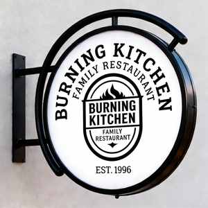 Enseigne lumineuse circulaire personnalisée pour magasin de détail, enseigne pour centres commerciaux, boîte à lumière LED double face en acrylique pour publicité extérieure - Product Image 4