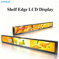 Pantalla de Exhibición para Borde de Estante con Software CMS Gratuito, Pantalla LCD Antideslumbrante de 23.1, 35 y 47 Pulgadas, Táctil, Android, Wifi, para Centros Comerciales