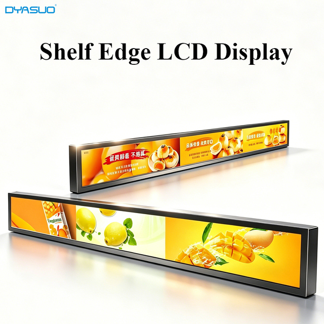 Shelf Edge Display Free CMS Software 23.1 35 47 Inch Stretched Bar LCD Anti-Glare Android Wifi Touchscreen Shopping Mall