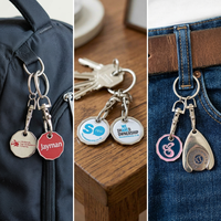 Porte-clés Souvenir Métal Personnalisé pour Couple, Pendentif LOGO Personnalisé, Anneau de Clés à Suspendre à la Ceinture, Accessoires de Sac, Support de Clés