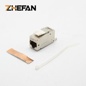 ZHEFAN <span class=keywords><strong>RJ45</strong></span> CAT7 blindé Keystone Jack sans outil 90 degrés Cat7 poinçonnage <span class=keywords><strong>RJ45</strong></span> blindé <span class=keywords><strong>Cat</strong></span> <span class=keywords><strong>7</strong></span> modulaire Jack <span class=keywords><strong>coupleur</strong></span> femelle - Product Image 5