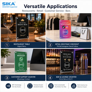 Étiquette NFC Mini SIKA pour menu, panneau 'Touchez ici pour commander', impression personnalisée carrée, étanche, pour restaurant, café, bar, table à manger, hôtel - Product Image 6