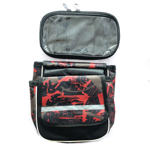 Bolsa para teléfono para bicicleta, impermeable, para sillín delantero, con bolsillo con cremallera, camuflaje, azul, unisex - Product Image 3