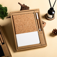 Nouveau produit : Ensemble de carnet de notes de bureau personnalisé avec couverture en bois de liège A5, stylo et boîte