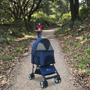 Meiweipet lipat 600D Oxford kain pembawa hewan peliharaan biru 5.5 inci EVA roda penyimpanan keranjang semua mobil untuk Velcro desain untuk anjing kucing - Product Image 5