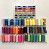 Set Benang Jahit Poliester 96pcs Baru untuk Toko Jahit, 48 Warna, Tambalan Kain Berwarna-warni, Stiker Kain