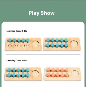 Bằng gỗ Mười khung thiết Toán manipulatives, cộng và trừ Montessori trò chơi toán học cho trẻ em, đồ chơi trẻ em - Product Image 4