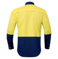 Chemise de travail personnalisée avec logo OEM, bicolore, haute visibilité, manches longues, uniforme de travail pour les ouvriers d'usine