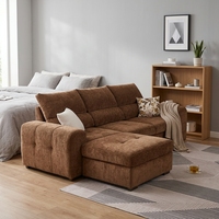 Ergonomisches Manuelles Verstellbares Schlafsofa mit Tief Gepolsterter Sitzfläche und Weichem Stoff Multifunktionales Konvertierbares Sofa für Zuhause