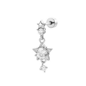 Pendientes de pentagrama con diamantes de imitación brillantes para mujer, exquisitos pendientes de borla con forma de estrella, joyería - Product Image 5