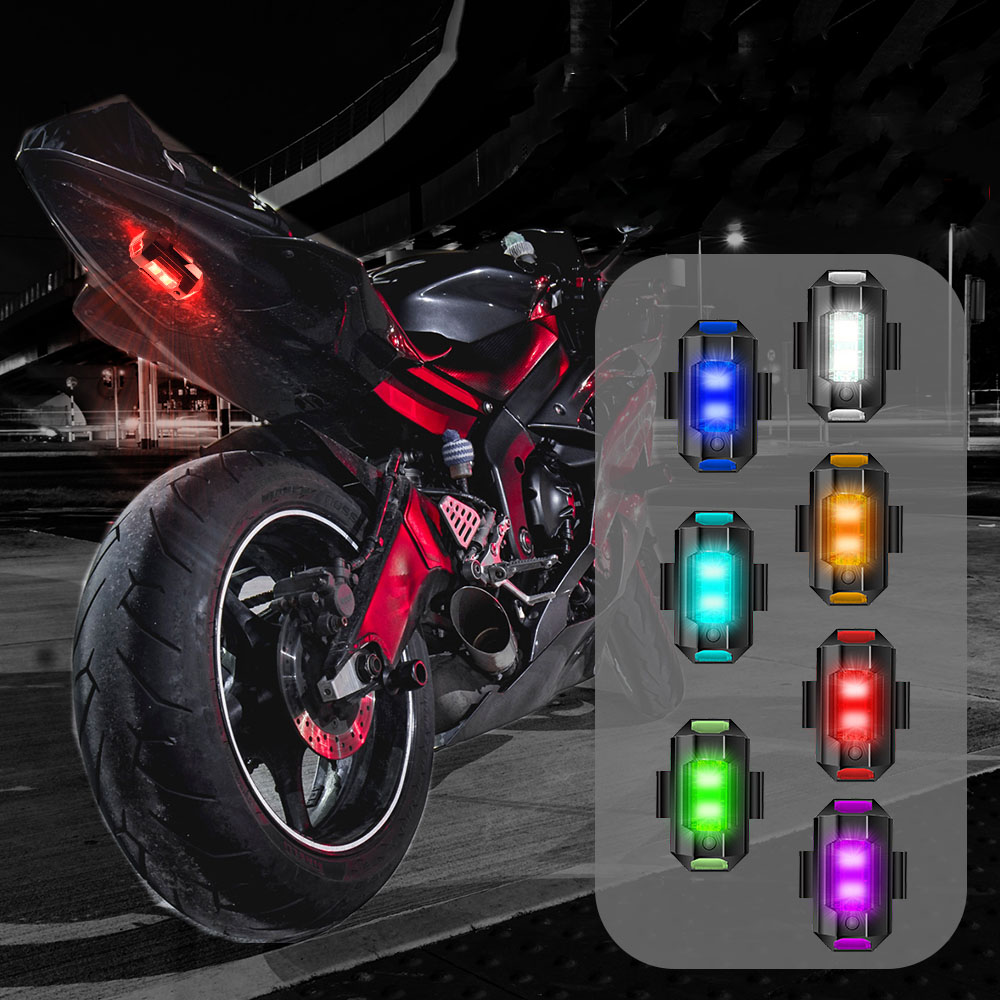Универсальный водить мотоцикл Анти-столкновения предупредительный световой сигнал мини световой сигнал, беспилотные летательные аппараты с проблесковым маячком 7 видов цветов указателя поворота